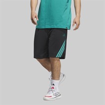 adidas Mens Legends 3-Stripes Basketball Shorts Black/Pure Teal