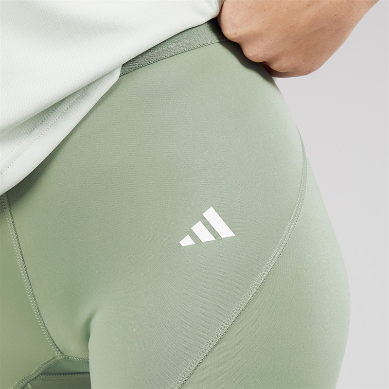 adidas Womens Hyperglam Full Length Leggings Silver Green/White