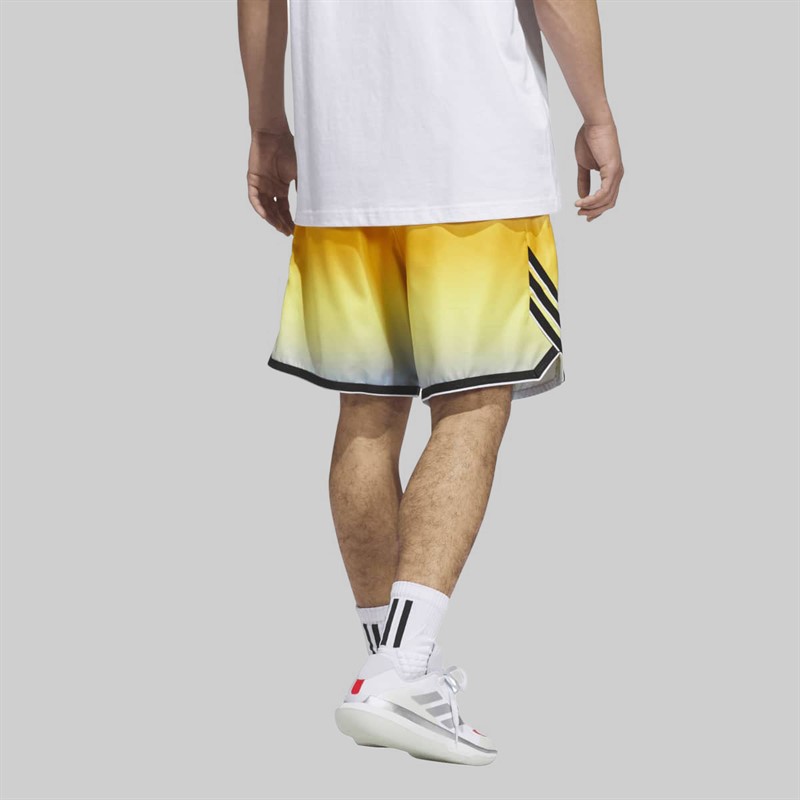 adidas Mens Crazylite All Over Print Basketball Shorts Crew Yellow/Clear Sky