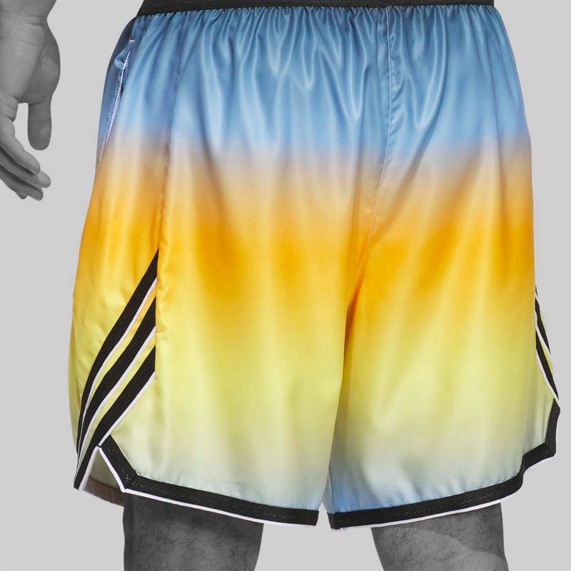 adidas Mens Crazylite All Over Print Basketball Shorts Crew Yellow/Clear Sky