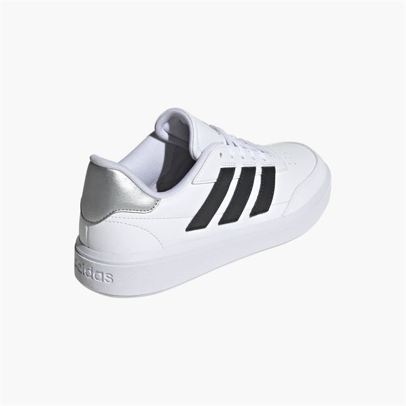 adidas Womens Courtblock Trainers Cloud White/Core Black/Silver Metallic
