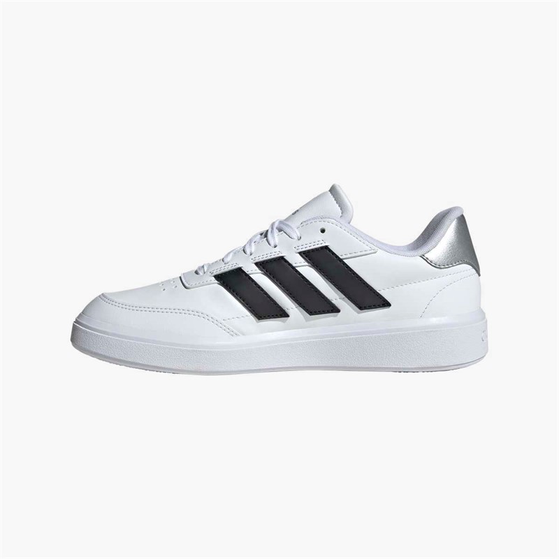 adidas Womens Courtblock Trainers Cloud White/Core Black/Silver Metallic