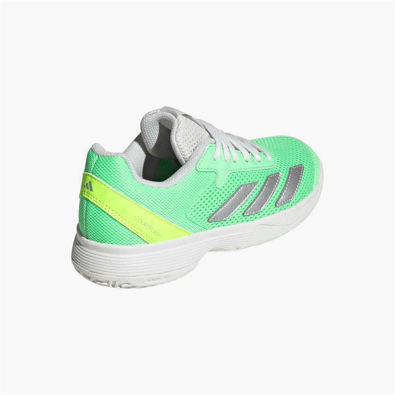 adidas Junior Courtflash All Court Tennis Shoes Pure Teal/Silver Metallic/Lucid Lemon