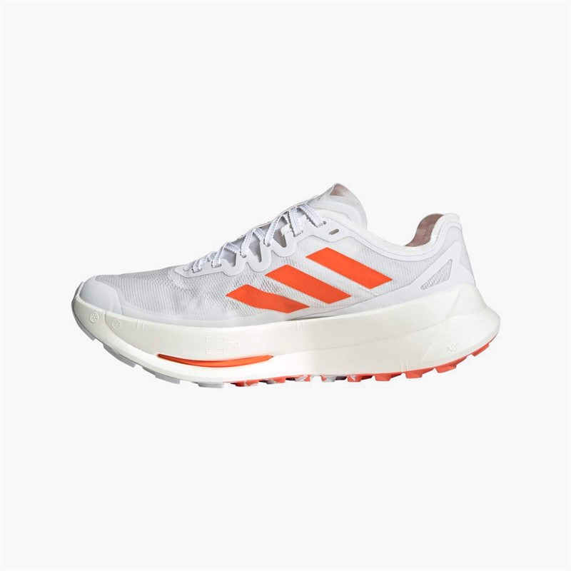 adidas Mens Terrex Agravic Speed Ultra Trail Runing Shoes Cloud White/Impact Orange/Dash Grey