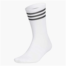 adidas Mens Golf 3-Stripes Logo Crew Socks White