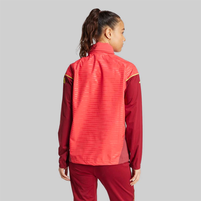 adidas Womens DFB Germany Tiro 25 Pro Rain 1/4 Zip Track Top Core Pink