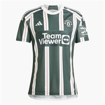 adidas Mens MUFC Manchester United 23/24 Away Jersey Green Night/White/Active Maroon