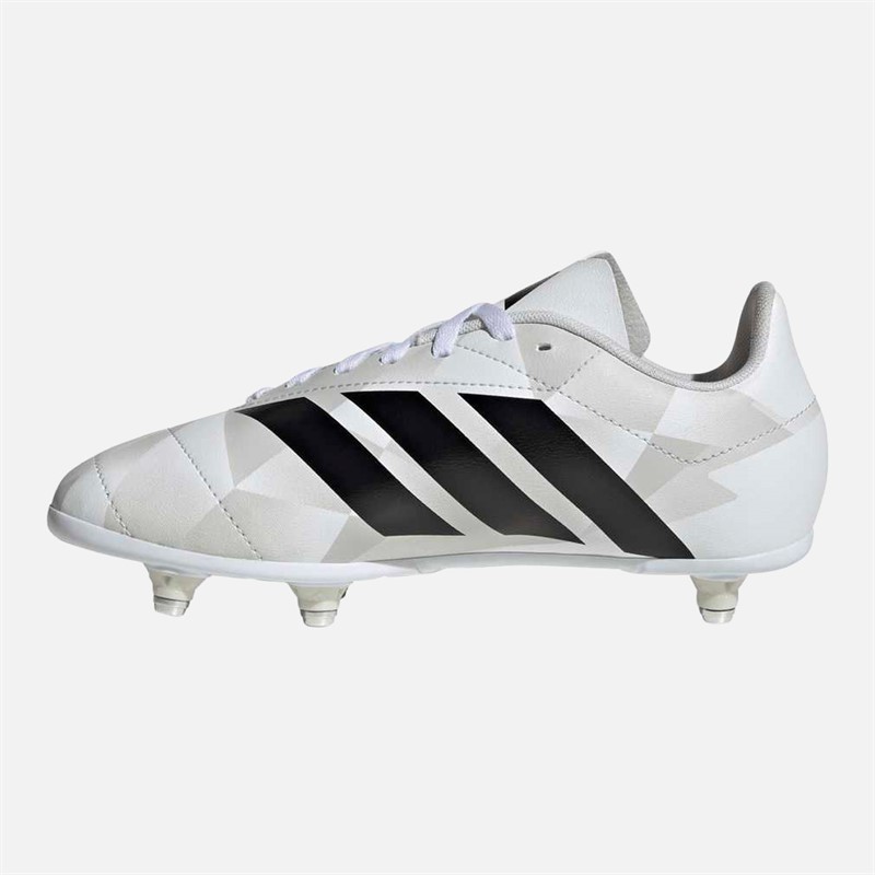 adidas Kids Junior SG Soft Ground Rugby Boots Cloud White/Core Black/Silver Metallic