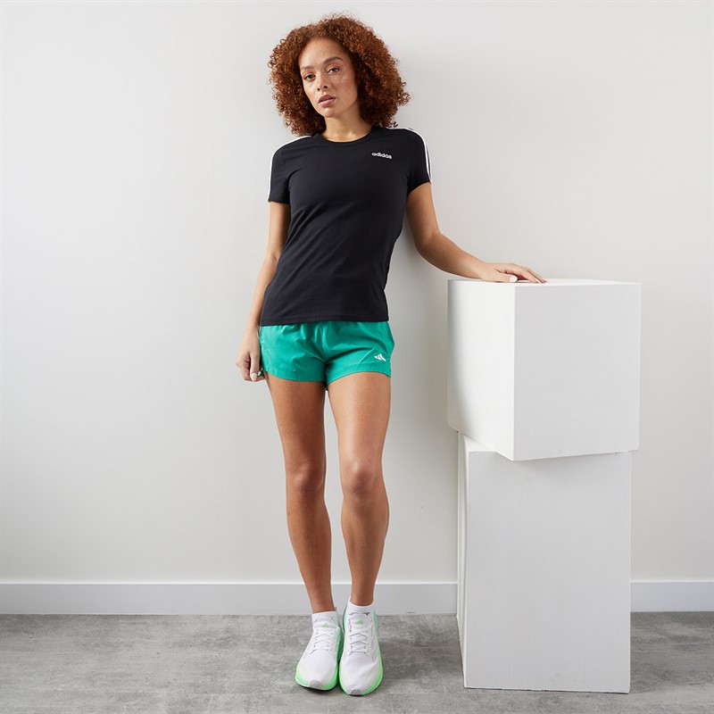 adidas Womens Essentials 3-Stripes Slim T-Shirt Black/White