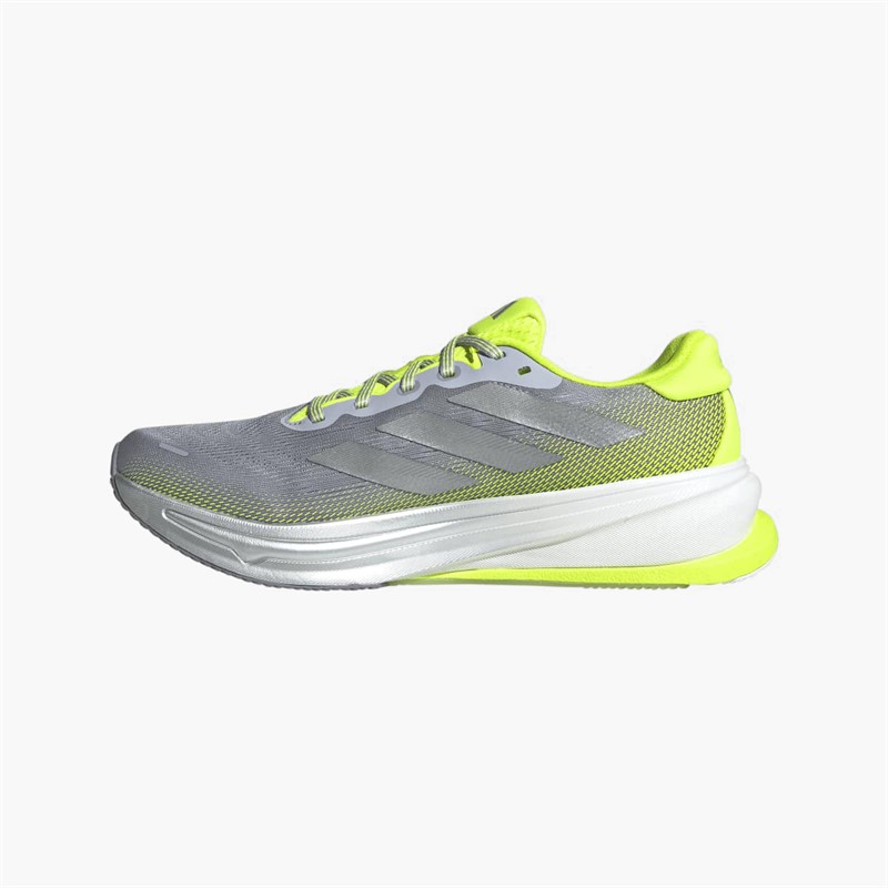 adidas Mens Supernova Rise 2 Neutral Running Shoes Halo Silver/Silver Metallic/Lucid Lemon