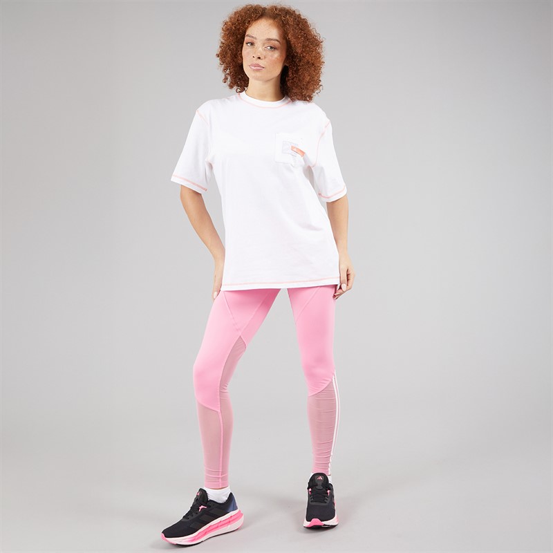 adidas Womens Sport Statement Boyfriend Fit Pocket T-Shirt White