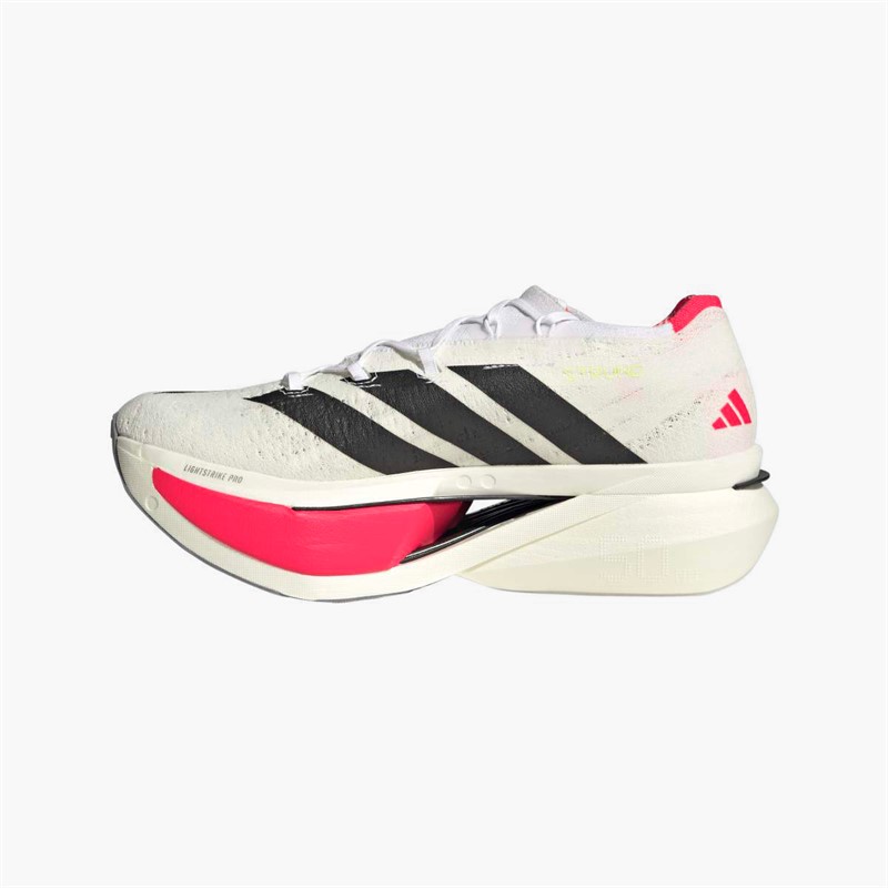 adidas Mens Adizero Prime X3 Strung Neutral Running Shoes Cloud White/Core Black/Lucid Red