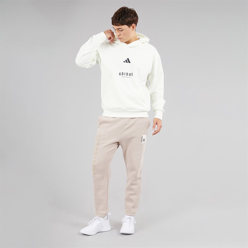 adidas Mens All SZN Graphic Hoodie Off White/Black