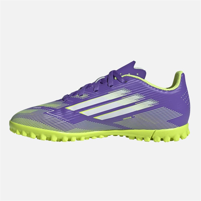adidas Junior F50 Club Radiant Blaze Pack TF Astro Football Boots Purple Rush/Cloud White/Lucid Lemon