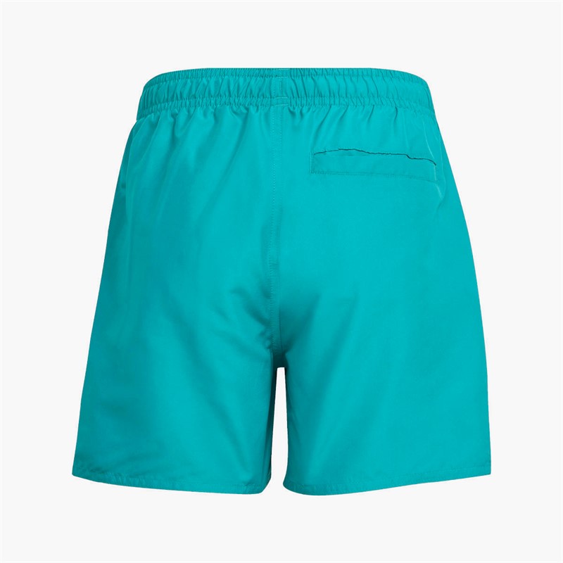 adidas Junior Boys Solid Logo Swim Shorts Pure Teal/White