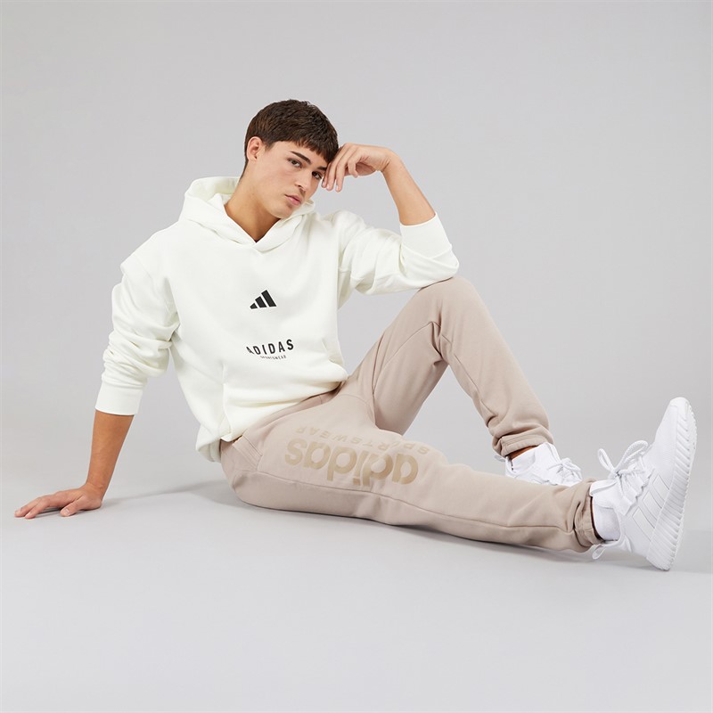 adidas Mens Lounge Graphic Fleece Joggers Wonder Taupe