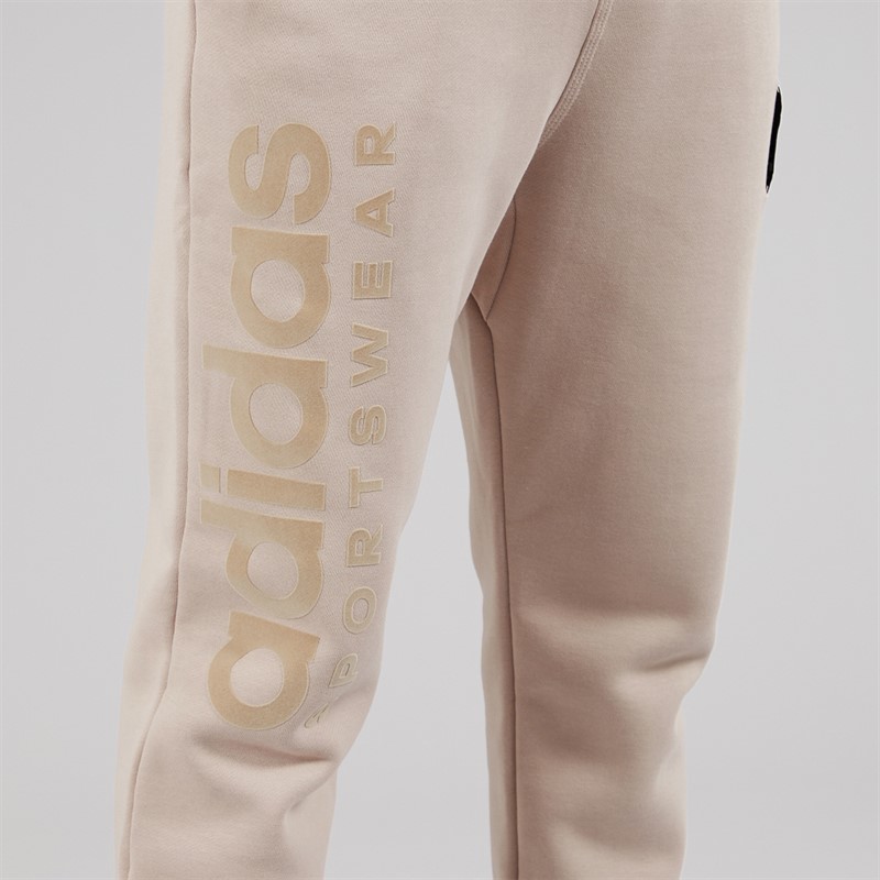 adidas Mens Lounge Graphic Fleece Joggers Wonder Taupe