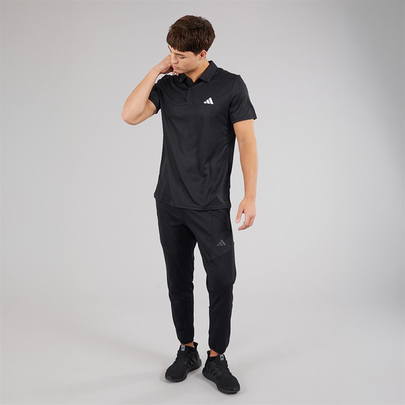 adidas Mens Train Essentials Feelready Training Polo Shirt Black/White