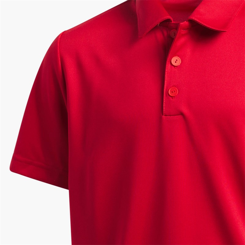 adidas Junior Boys Performance Golf Polo Shirt Collegiate Red