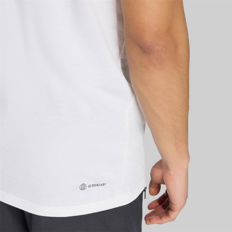 adidas Mens Train Essentials Feelready Training T-Shirt White/Black