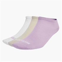 adidas Mens Thin Linear Three Pack Low Cut Socks Powder Plum/White/Halo Mint