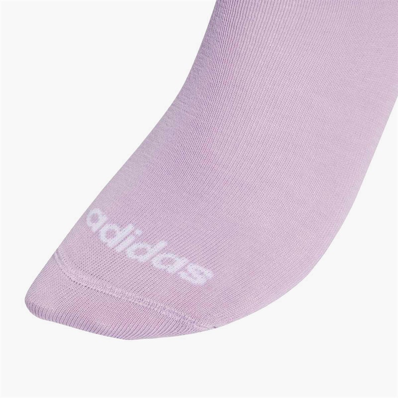 adidas Mens Thin Linear Three Pack Low Cut Socks Powder Plum/White/Halo Mint