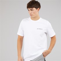 adidas Mens Terrex Mountain Graphic T-Shirt White/Grey Heather