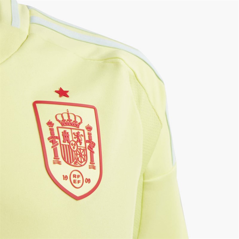 adidas Junior RFEF Spain 2024 Away Jersey Pulse Yellow/Halo Mint