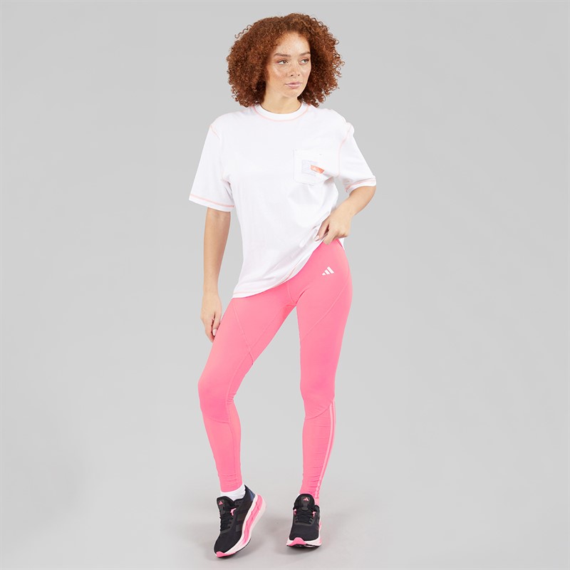 adidas Womens Hyperglam Full Length Leggings Bliss Pink/White