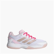 adidas Junior Girls Ubersonic All Court Tennis Shoes Off White/Silver Metallic/Powder Plum