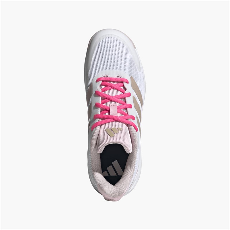 adidas Junior Girls Ubersonic All Court Tennis Shoes Off White/Silver Metallic/Powder Plum