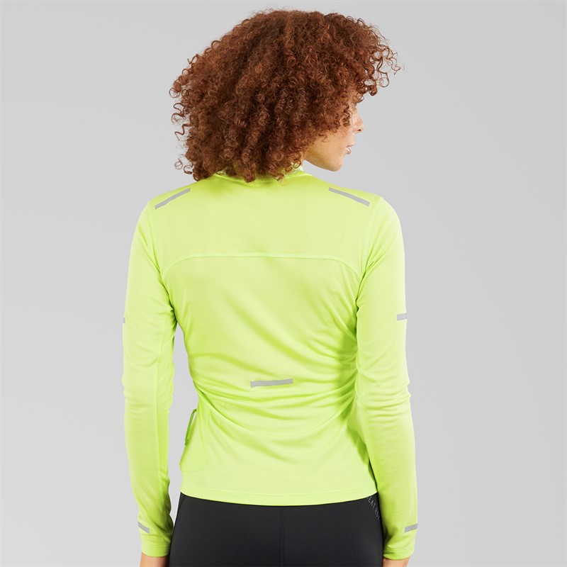adidas Womens Ultimate Reflective Long Sleeve Running Top Pulse Lime