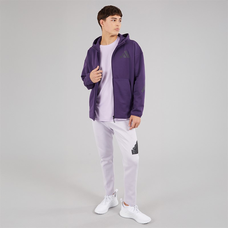 adidas Mens Z.N.E Full Zip Hoodie Aurora Plum