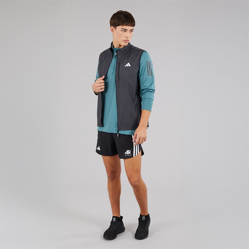 adidas Mens Own The Run Full Zip Running Gilet Black