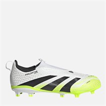 adidas Junior Predator League Laceless Radiant Blaze Pack FG/MG Football Boots Cloud White/Core Black/Lucid Lemon