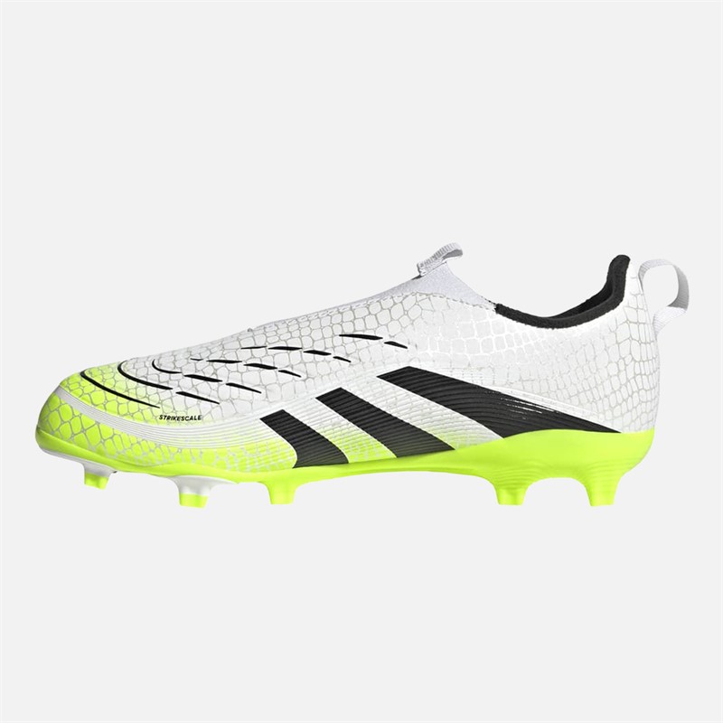 adidas Junior Predator League Laceless Radiant Blaze Pack FG/MG Football Boots Cloud White/Core Black/Lucid Lemon