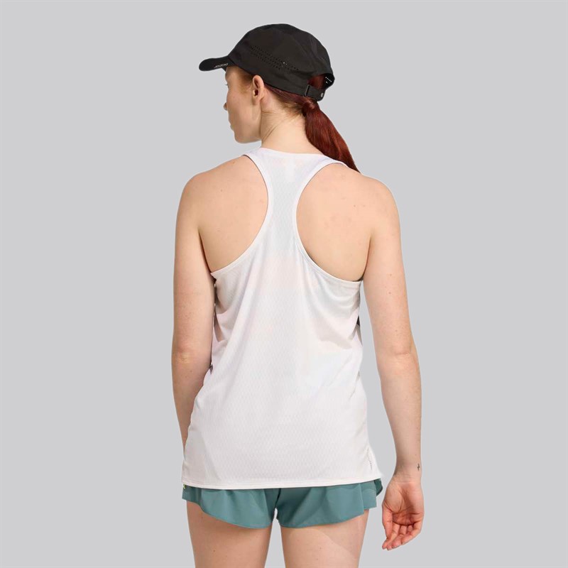 adidas Adizero Archive running singlet dla niej kolor Biały/Preloved Teal