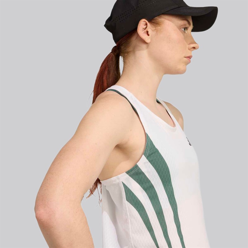 adidas Adizero Archive running singlet dla niej kolor Biały/Preloved Teal