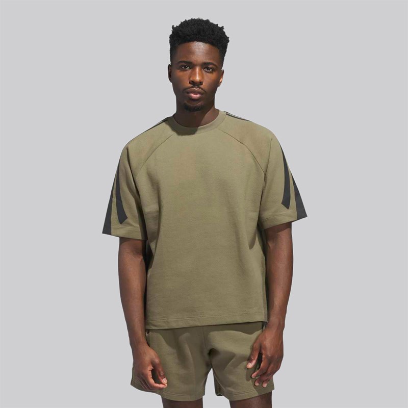 adidas Bluza z krótkim rękawem do koszykówki adidas dla niego kolor Olive Strata