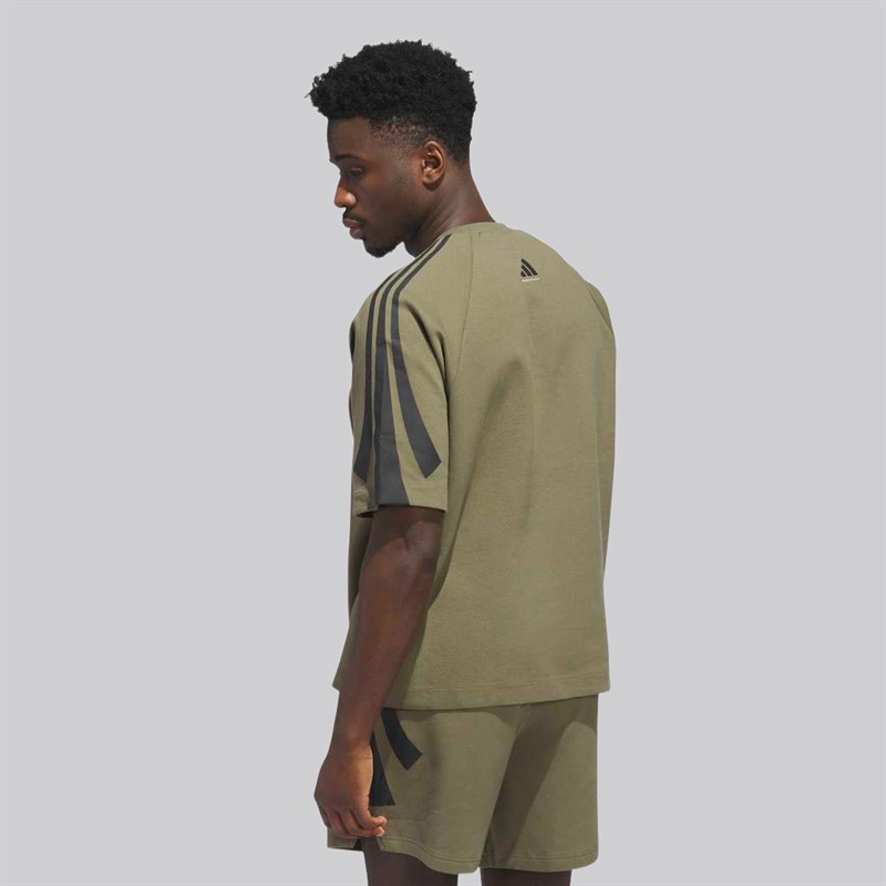 adidas Bluza z krótkim rękawem do koszykówki adidas dla niego kolor Olive Strata