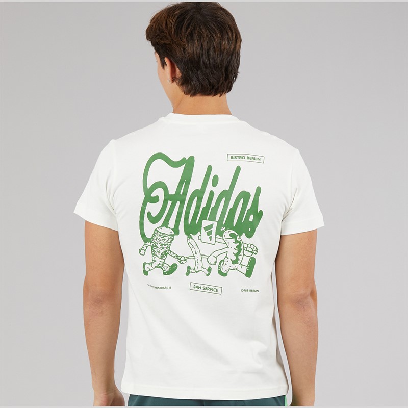 adidas Herre Berlin Snack Grafisk T-shirt Off White