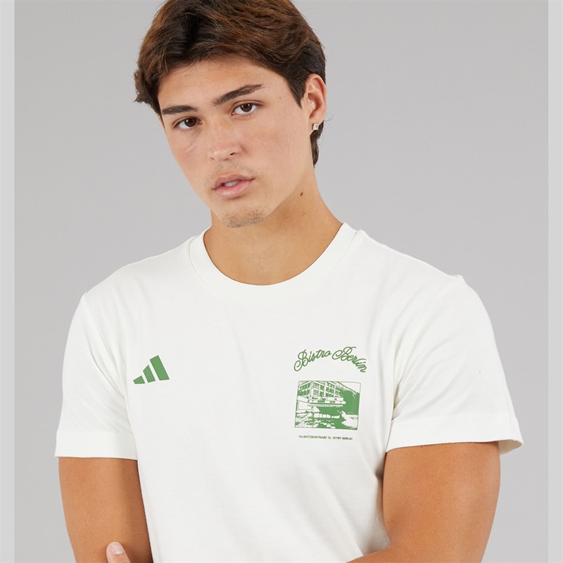 adidas Herre Berlin Snack Grafisk T-shirt Off White