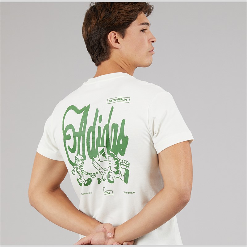 adidas Herre Berlin Snack Grafisk T-shirt Off White