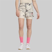 adidas Dame Own The Run Spray Dye 2-i-1 Løbe Shorts Orbit Grey/Sort