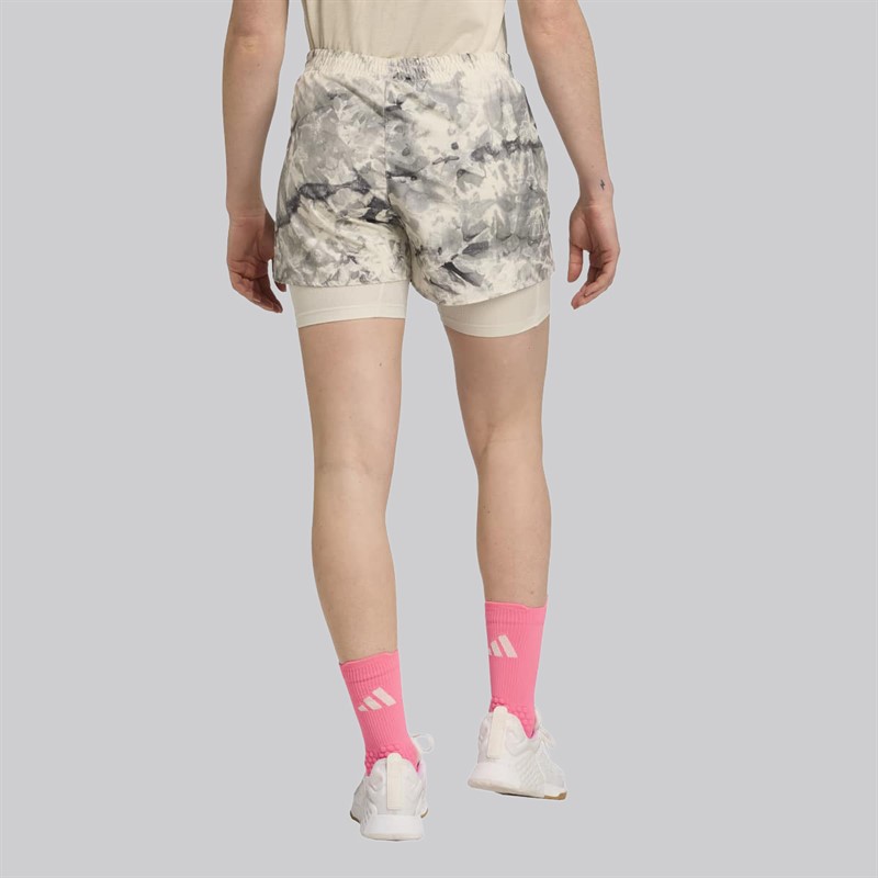adidas Spodnie do biegania Own The Run Spray Dye 2-w-1 dla niej kolor Orbit Grey/Czarny