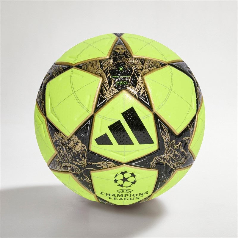 adidas Herre UEFA Champions League Pro Vinter Fodbold (FIFA Pro Certificeret) Solar Yellow/Sort/Gold Metallic/Silver Metallic