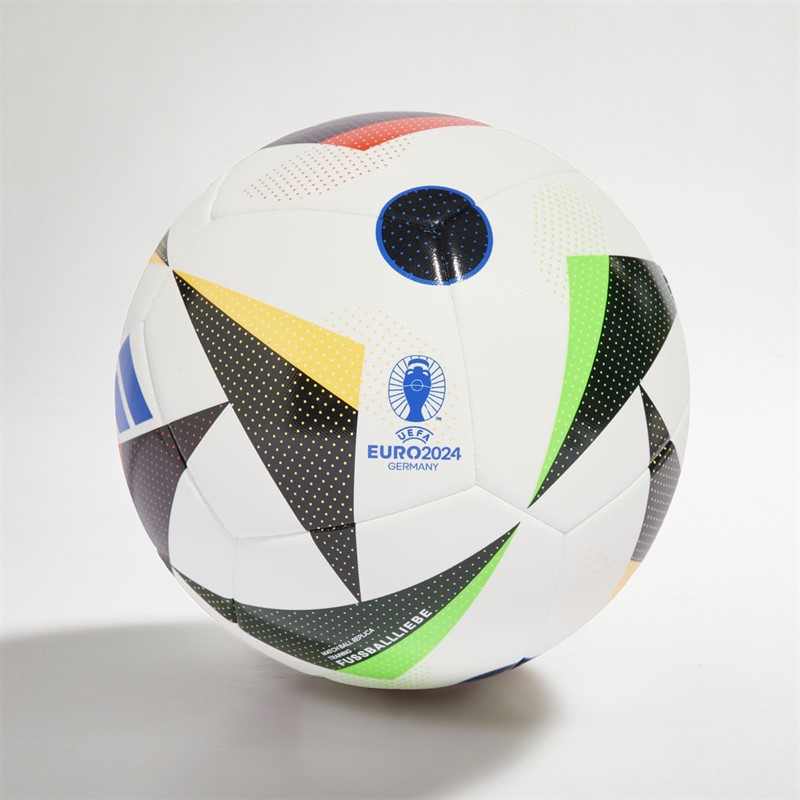 adidas Herre Euro 24 Træningsfodbold Hvid/Sort/Glow Blue