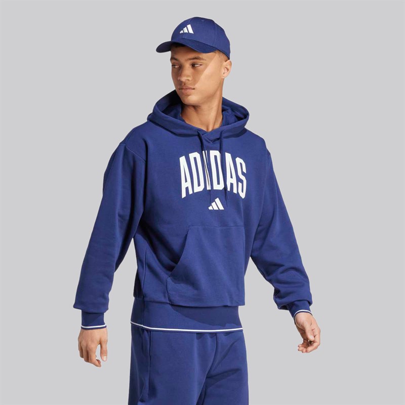 adidas Herre College Hættetrøje Dark Blue/Hvid