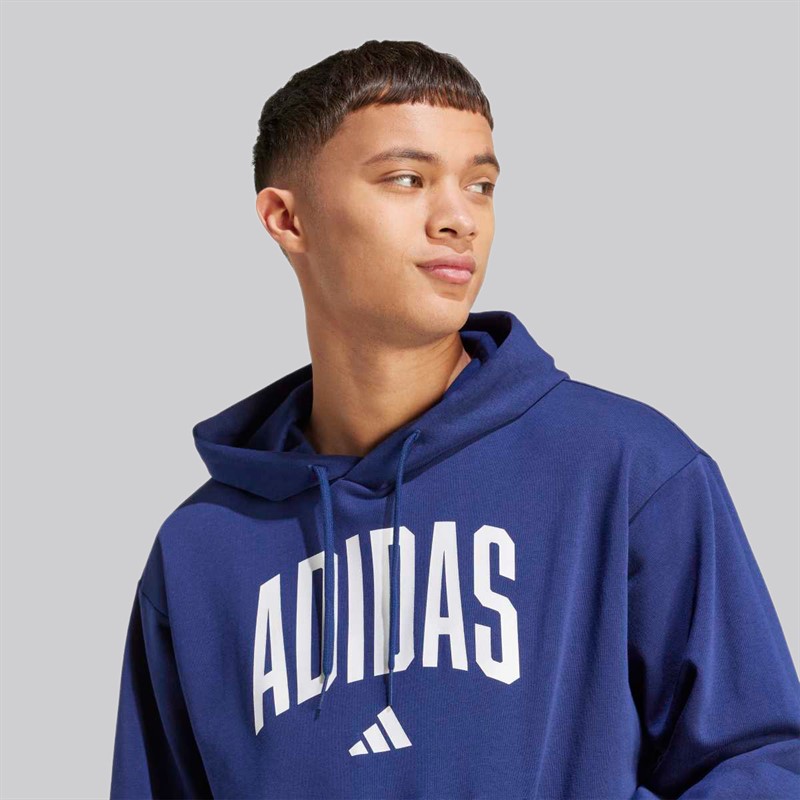 adidas Herre College Hættetrøje Dark Blue/Hvid