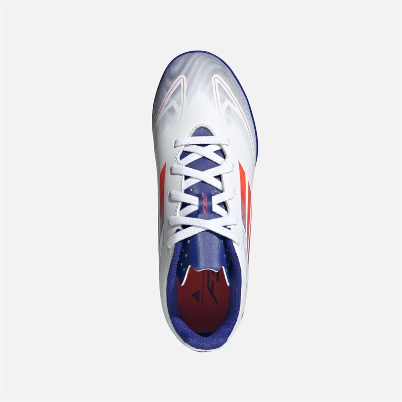 adidas Junior F50 Club TF Astro Fodboldstøvler Cloud White/Solar Red/Lucid Blue